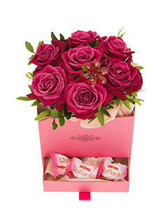 Букеты роз в шляпной коробке